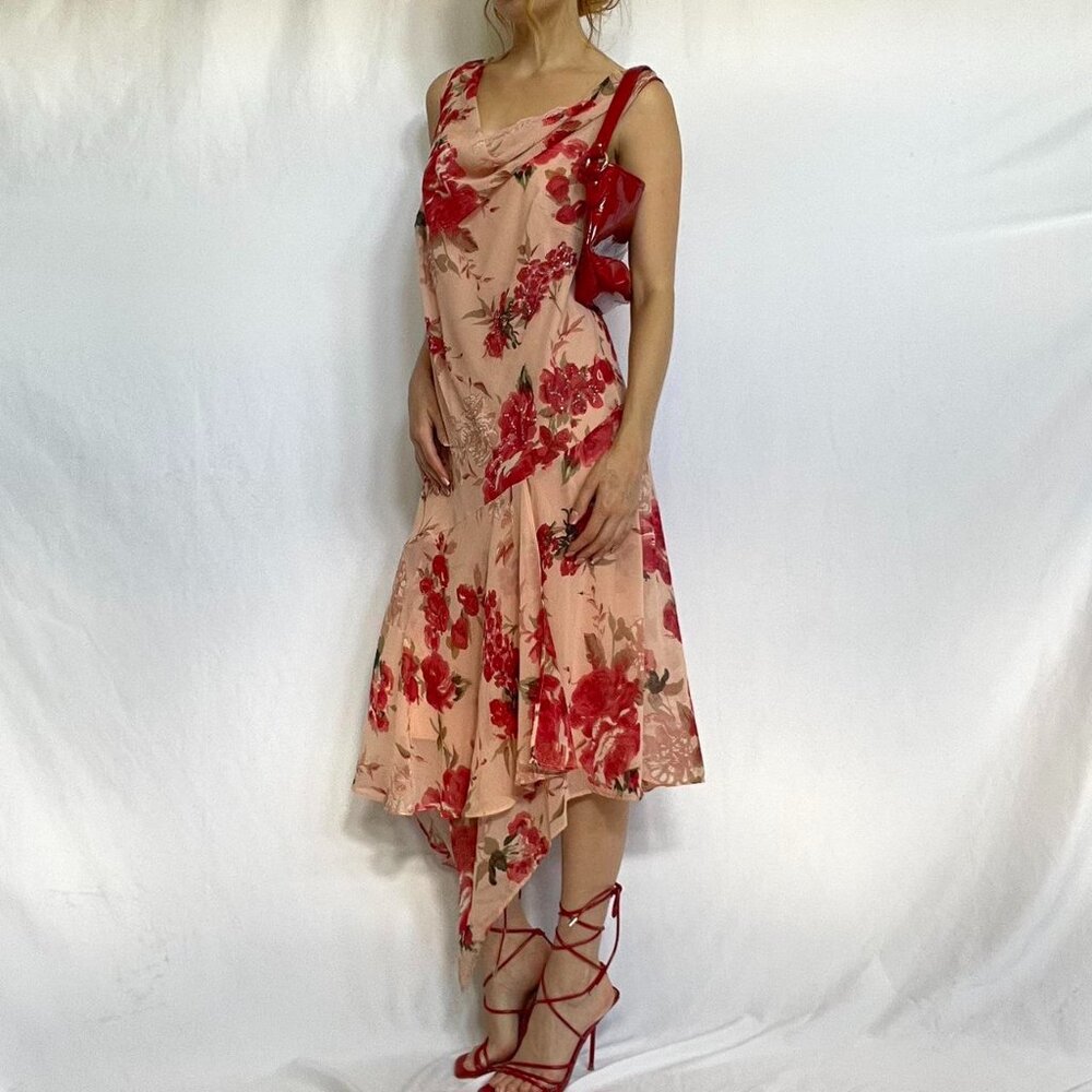 Rose chiffon dress